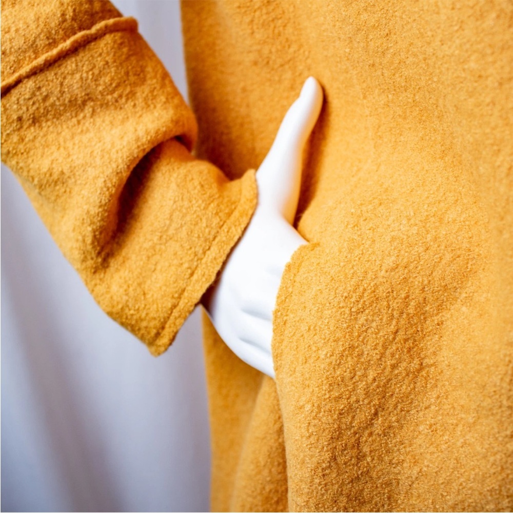 Tahari Mustard Yellow Wool Long Pea Coat Jacket EUC - Picture 7 of 13